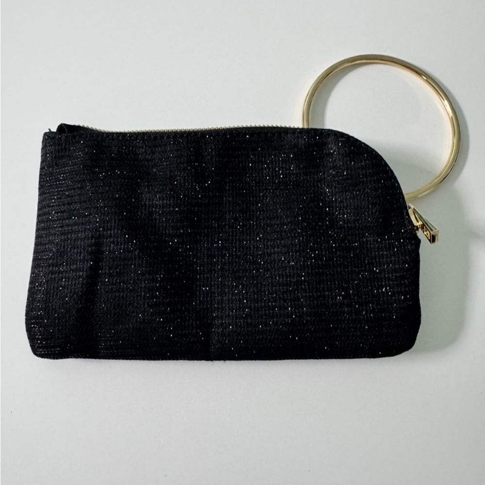 Black and Silver Wristlet Set with Metallic Ring Wrist Handles - Picture 3 of 12